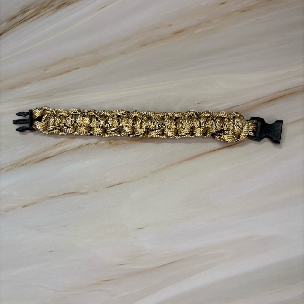 Kids Gold Braided Paracord Bracelet with Black Clasp